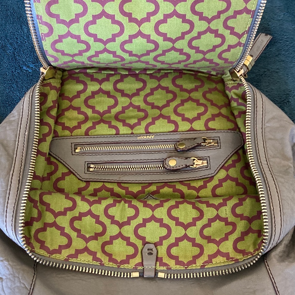 orYANY Zahara Gray Leather Backpack with Gold Accents - Picture 7 of 15